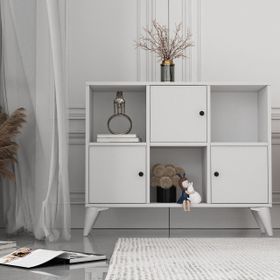 BK Concept Çıtasız ŞFN-1081-Ç Ayaklı Üç Kapaklı Beyaz Şifonyer