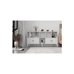 BK Concept Çıtasız ŞFN-1102-Ç Ayaklı Dört Kapklı Raflı Beyaz Şifonyer