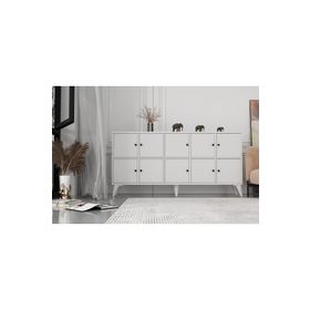BK Concept Çıtasız ŞFN-1107-Ç Ayaklı On Kapaklı Beyaz Şifonyer