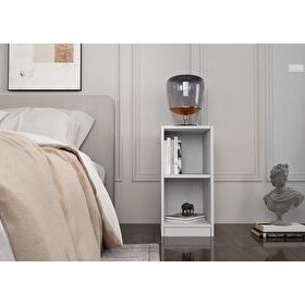 BK Concept KMD-1035 Raflı Beyaz Komodin