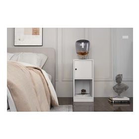 BK Concept KMD-1037-Ç Çıtasız Raflı Kapaklı Beyaz Komidin