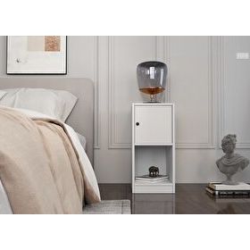 BK Concept KMD-1037-Ç Çıtasız Raflı Kapaklı Beyaz Komidin