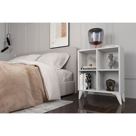 BK Concept KMD-1049 Ayaklı Raflı Beyaz Komodin