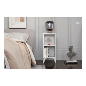 BK Concept KMD-1058 Raflı Ayaklı Beyaz Komodin