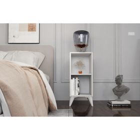 BK Concept KMD-1058 Raflı Ayaklı Beyaz Komodin
