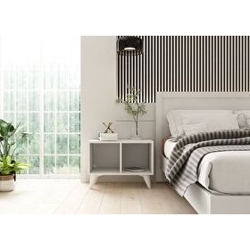 BK Concept KMD-1065 Raflı Ayaklı Beyaz Komodin