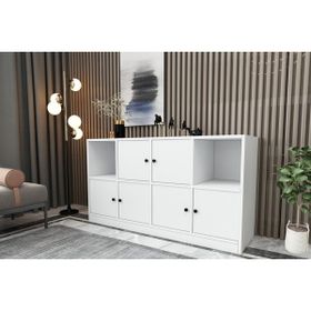 BK Concept KNS-1016-Ç Beyaz 130 cm Raflı Dolaplı Konsol