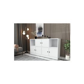 BK Concept KNS-1016-Ç Beyaz 130 cm Raflı Dolaplı Konsol