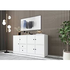 BK Concept KNS-1051-Ç Beyaz 130 cm Dolaplı Çekmeceli Konsol
