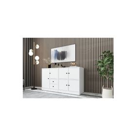 BK Concept KNS-1051-Ç Beyaz 130 cm Dolaplı Çekmeceli Konsol