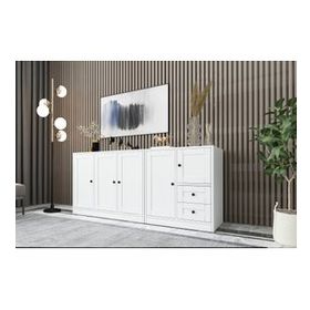 BK Concept KNS-1055-Ç Beyaz 160 cm Dolaplı Çekmeceli Konsol