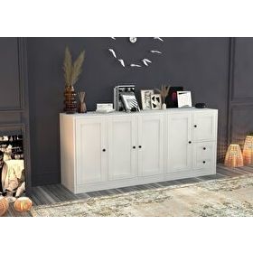 BK Concept KNS-1055-Ç Beyaz 160 cm Dolaplı Çekmeceli Konsol