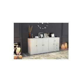 BK Concept KNS-1055-Ç Beyaz 160 cm Dolaplı Çekmeceli Konsol