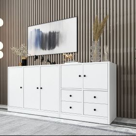 BK Concept KNS-1061-Ç Beyaz 160 cm Dolaplı Çekmeceli Konsol