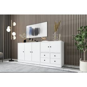 BK Concept KNS-1061-Ç Beyaz 160 cm Dolaplı Çekmeceli Konsol