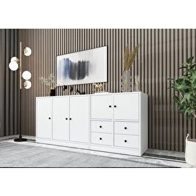 BK Concept KNS-1061-Ç Beyaz 160 cm Dolaplı Çekmeceli Konsol
