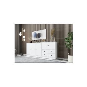 BK Concept KNS-1061-Ç Beyaz 160 cm Dolaplı Çekmeceli Konsol