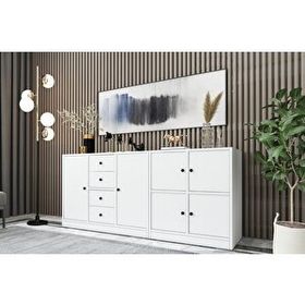 BK Concept KNS-1074-Ç Beyaz 160 cm Dolaplı Çekmeceli Konsol