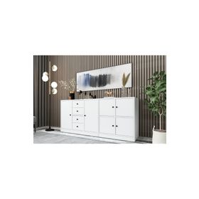 BK Concept KNS-1074-Ç Beyaz 160 cm Dolaplı Çekmeceli Konsol