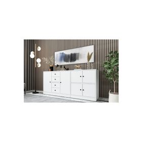 BK Concept KNS-1074-Ç Beyaz 160 cm Dolaplı Çekmeceli Konsol