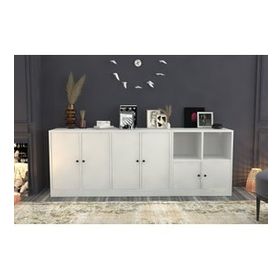 BK Concept KNS-1080-Ç Beyaz 195 cm Raflı Dolaplı Konsol