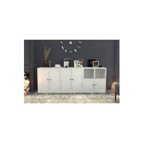 BK Concept KNS-1080-Ç Beyaz 195 cm Raflı Dolaplı Konsol