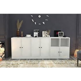 BK Concept KNS-1080-Ç Beyaz 195 cm Raflı Dolaplı Konsol