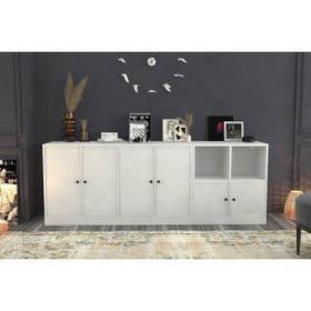 BK Concept KNS-1080-Ç Beyaz 195 cm Raflı Dolaplı Konsol
