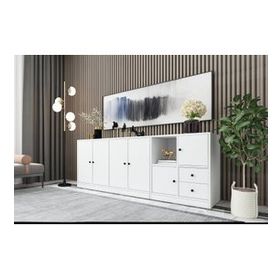 BK Concept KNS-1083-Ç Beyaz 195 cm Dolaplı Çekmeceli Konsol