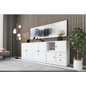 BK Concept KNS-1083-Ç Beyaz 195 cm Dolaplı Çekmeceli Konsol