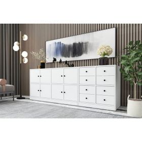 BK Concept KNS-1101-Ç Beyaz 195 cm Dolaplı Çekmeceli Konsol