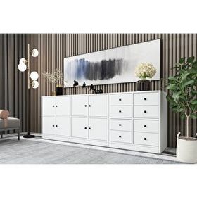 BK Concept KNS-1101-Ç Beyaz 195 cm Dolaplı Çekmeceli Konsol