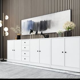 BK Concept KNS-1115-Ç Beyaz 226 cm Dolaplı Çekmeceli Konsol