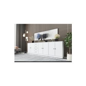 BK Concept KNS-1115-Ç Beyaz 226 cm Dolaplı Çekmeceli Konsol