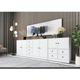 BK Concept KNS-1122-Ç Beyaz 226 cm Dolaplı Çekmeceli Konsol