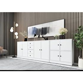 BK Concept KNS-1124-Ç Beyaz 226 cm Dolaplı Çekmeceli Konsol