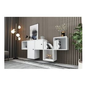 BK Concept KNS-1126-Ç Beyaz 168 cm Raflı Dolaplı Duvar Konsolu