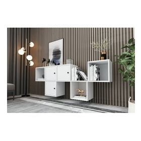 BK Concept KNS-1127-Ç Beyaz 168 cm Raflı Dolaplı Duvar Konsolu