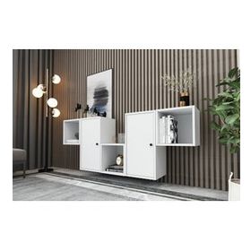BK Concept KNS-1137-Ç Beyaz 168 cm Raflı Dolaplı Duvar Konsolu