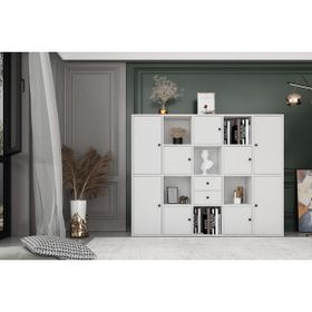 BK Concept KTP-1146-Ç 160 cm Beyaz Modüler Kapaklı Çekmeceli Raflı Kitaplık