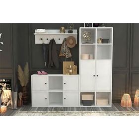 BK Concept PRT-1056-Ç Beyaz 160 cm Duvar Askılıklı Ayakkabılıklı Kapaklı Portmanto