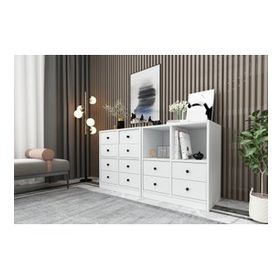 BK Concept ŞFN-1014-Ç Beyaz 130 cm Raflı Çekmeceli Şifonyer