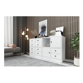 BK Concept ŞFN-1016-Ç Beyaz 130 cm Raflı Dolaplı Çekmeceli Şifonyer