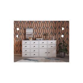 BK Concept ŞFN-1027-Ç Beyaz 130 cm Dolaplı Çekmeceli Şifonyer