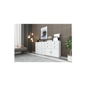 BK Concept ŞFN-1027-Ç Beyaz 130 cm Dolaplı Çekmeceli Şifonyer