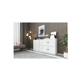 BK Concept ŞFN-1028-Ç Beyaz 130 cm Dolaplı Çekmeceli Şifonyer