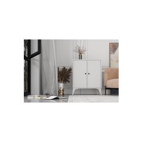 BK Concept ŞFN-1076-Ç Çıtasız Ayaklı İki Kapaklı Beyaz Şifonyer