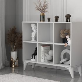 BK Concept ŞFN-1078 Ayaklı Raflı Beyaz Şifonyer