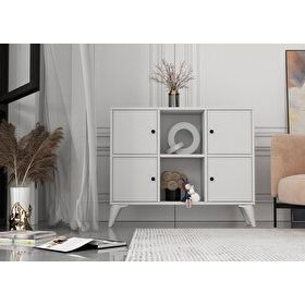 BK Concept ŞFN-1080-Ç Çıtasız Ayaklı Dört Kapaklı Beyaz Şifonyer