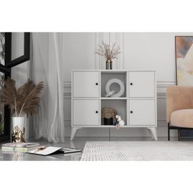 BK Concept ŞFN-1080-Ç Çıtasız Ayaklı Dört Kapaklı Beyaz Şifonyer